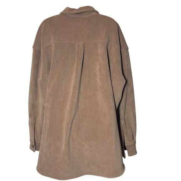 Alexander wang women’s small mid length fleece shacket teddy brown flag tag - Picture 11 of 14